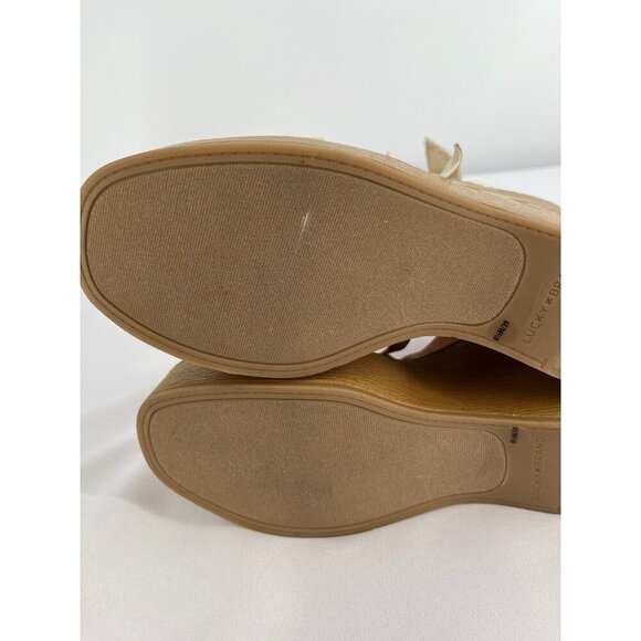 Lucky Brand Demmia Platform Wedge Sandal Size.8.5 Buttered Yellow Floral Canvas - Picture 11 of 15